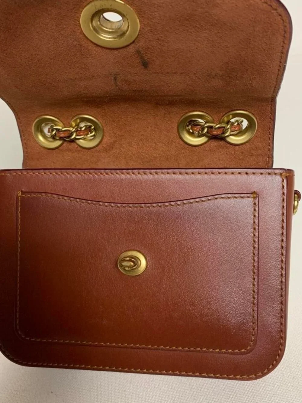 Coach brown and tan leather crossbody